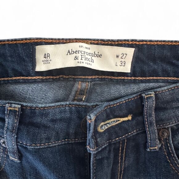 Abercrombie & Fitch Women’s Jeans 4R 27x33 Blue Distressed Bootcut Straight Leg - Picture 5 of 7